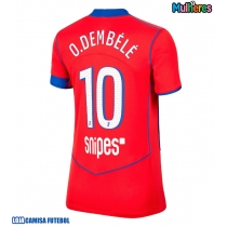 Camisa de Futebol Paris Saint-Germain Ousmane Dembele #10 Equipamento Alternativo Mulheres 2025-26 Manga Curta